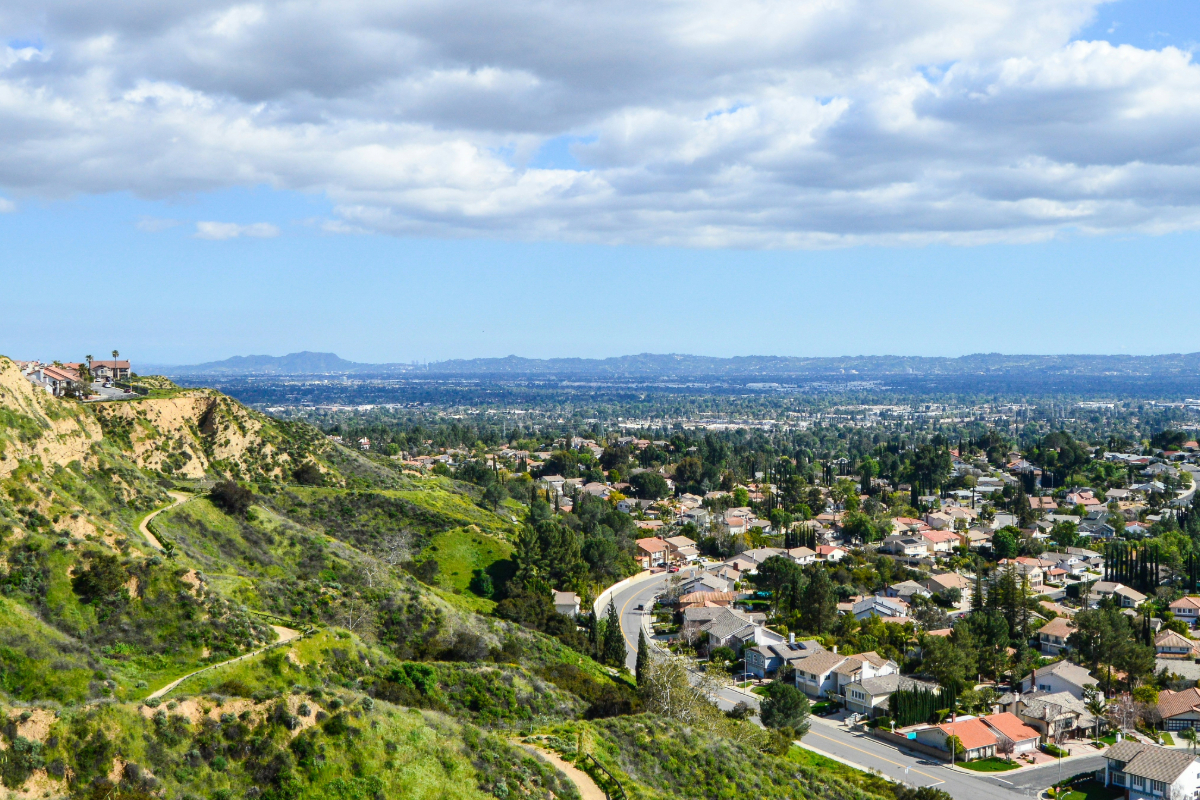 Hillside view overlooking the San Fernando Valley, where residents travel for detox at a nearby Santa Clarita facility